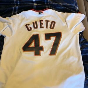 Johnny Cueto White Jersey